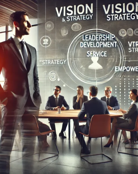 DALL·E 2024-12-04 14.01.13 - A dynamic and inspiring scene representing a leadership development service. The image shows a confident professional standing at the head of a table, DALL·E 2024-12-04 14.01.13 - A dynamic and inspiring scene representing a leadership development service. The image shows a confident professional standing at the head of a table,